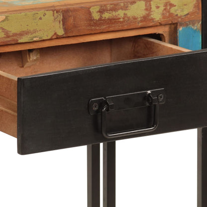 Mesa Consola Madera Maciza Reciclada 110x30x76 Cm_3