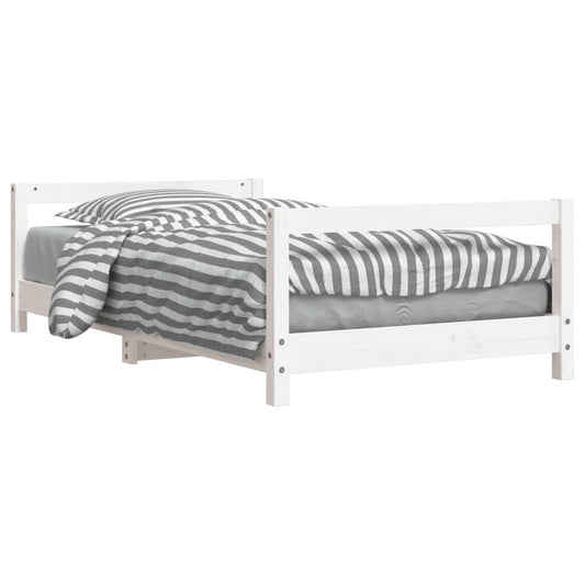 Vidaxl Estructura De Cama Para Niños Madera De Pino Blanco 80x160 Cm_0