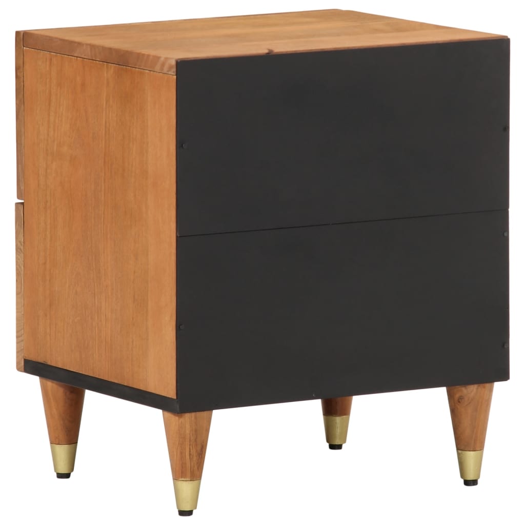 Mesita De Noche De Madera Maciza De Mango 40x33x46 Cm_3