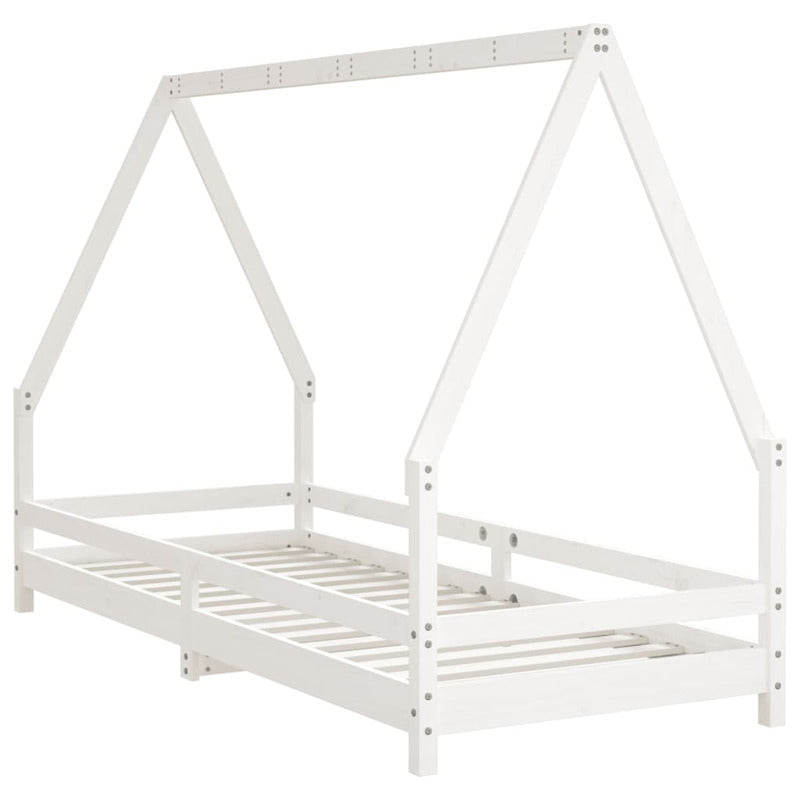 Vidaxl Estructura De Cama Para Niños Madera De Pino Blanco 80x200 Cm_5