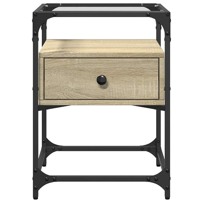 Mesita De Noche Madera De Ingeniería Roble Sonoma 40x40x55 Cm_2