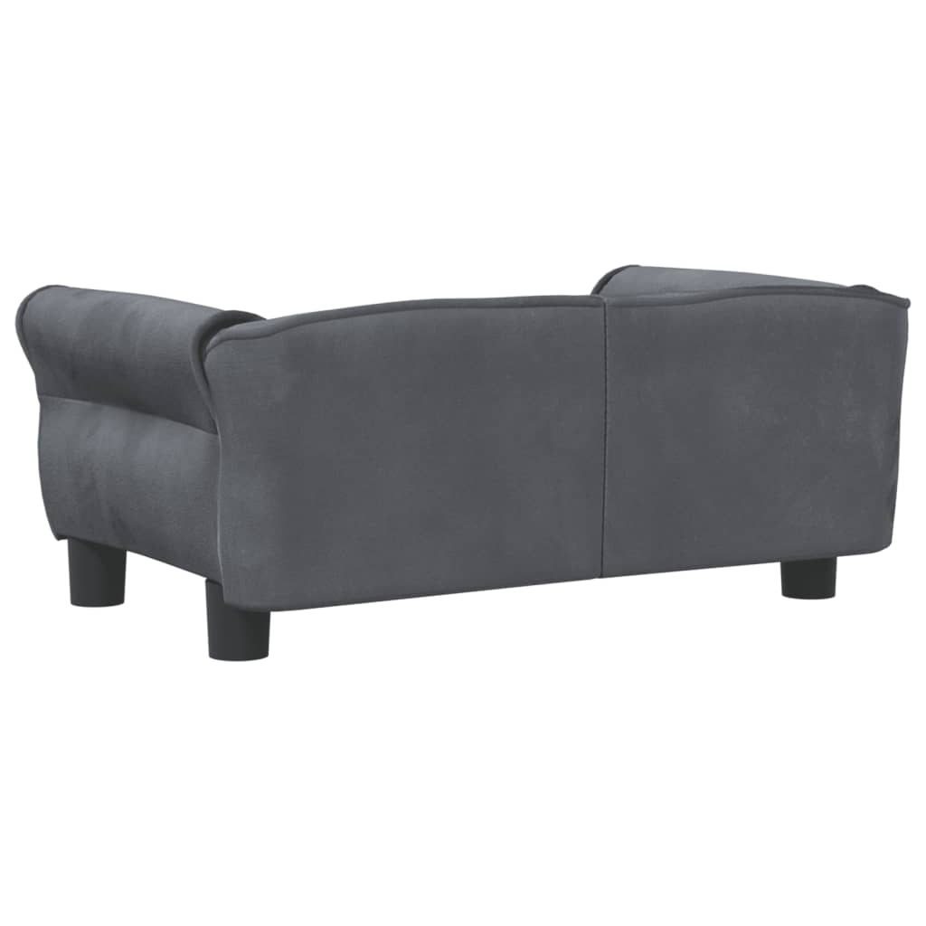 Cama Para Perros De Terciopelo Gris Oscuro 70x45x30 Cm / Vetonek_1