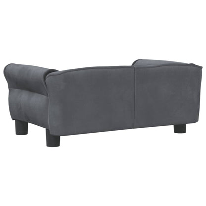 Cama Para Perros De Terciopelo Gris Oscuro 70x45x30 Cm / Vetonek_1