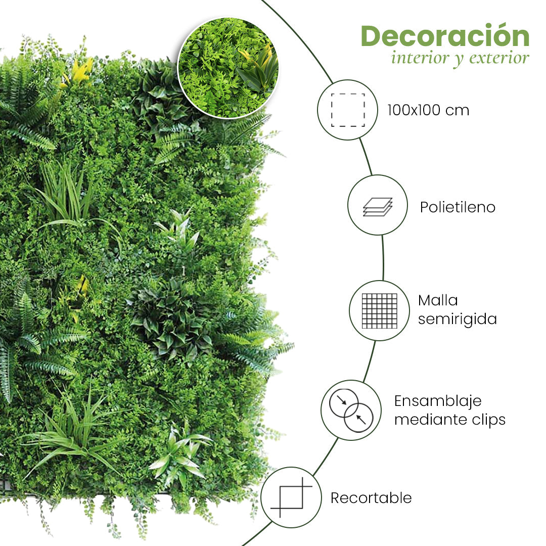 Rollo Jardín Vertical Leafy - Decoración Natural 1x1 M / Multicolor_2