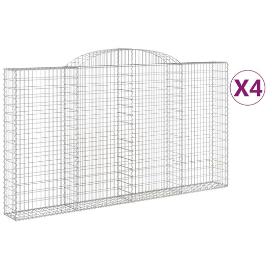 Cestas De Gaviones 4 Uds Forma De Arco Hierro 300x30x160/180 Cm_0
