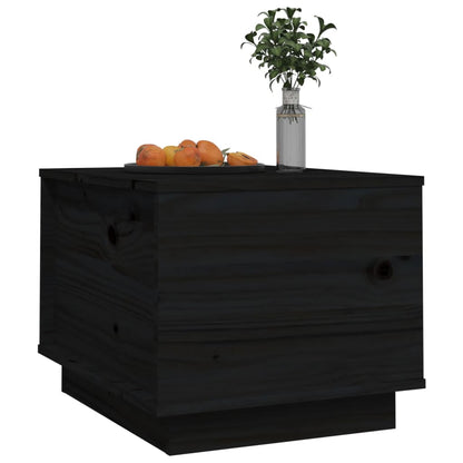 Mesa De Centro De Madera Maciza De Pino Negro 40x50x35 Cm_2