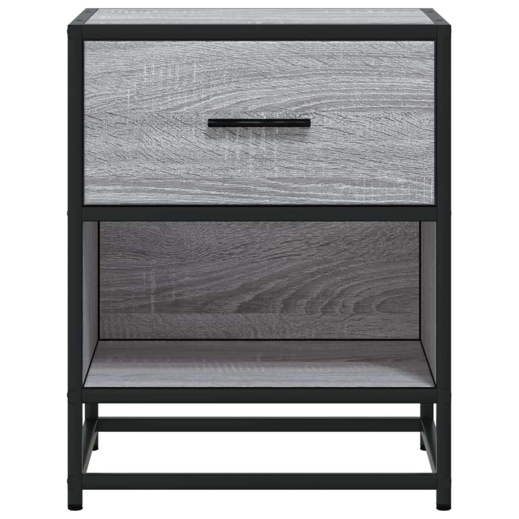 Mesita De Noche Madera De Ingeniería Gris Sonoma 40x31x50 Cm_3