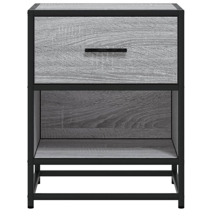 Mesita De Noche Madera De Ingeniería Gris Sonoma 40x31x50 Cm_3