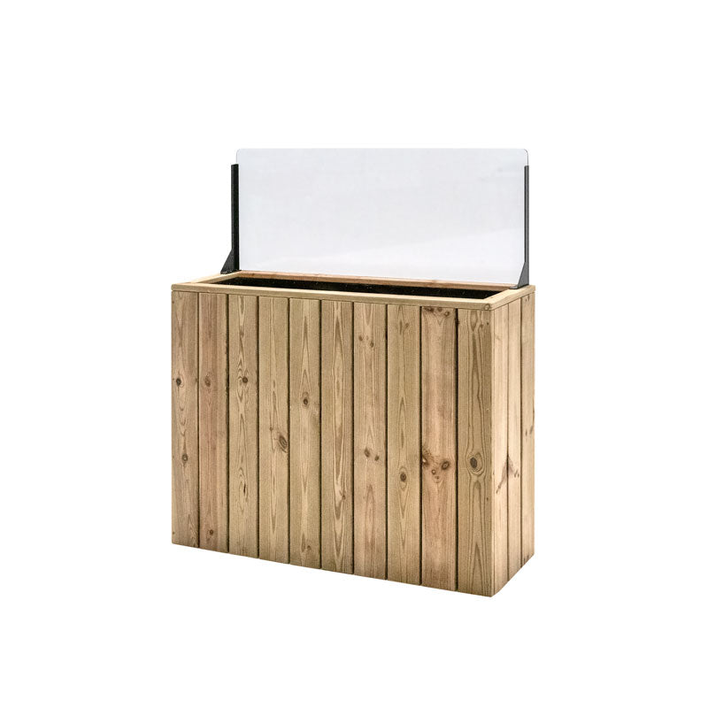 Jardinera Alta De Madera Autoportante Con Cortavientos 40 Cm 100x34,5x80 Cm Hortalia_1