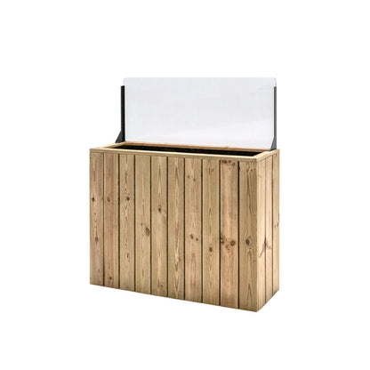 Jardinera Alta De Madera Autoportante Con Cortavientos 40 Cm 100x34,5x80 Cm Hortalia_1