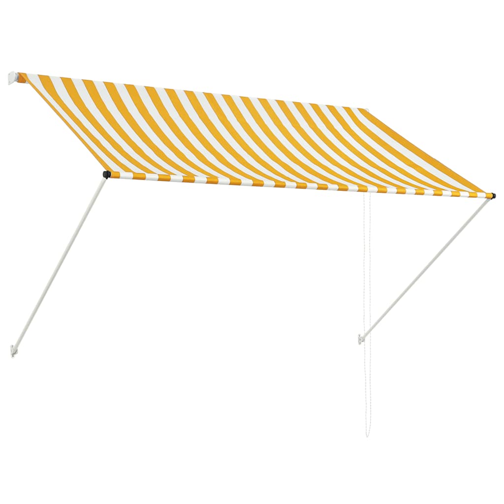 Toldo Retráctil 200x150 Cm Amarillo Y Blanco_0