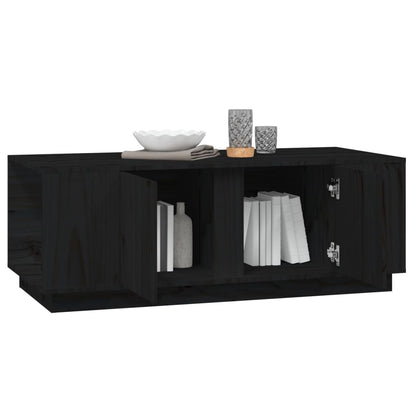 Mesa De Centro De Madera Maciza De Pino Negro 110x50x40 Cm_2