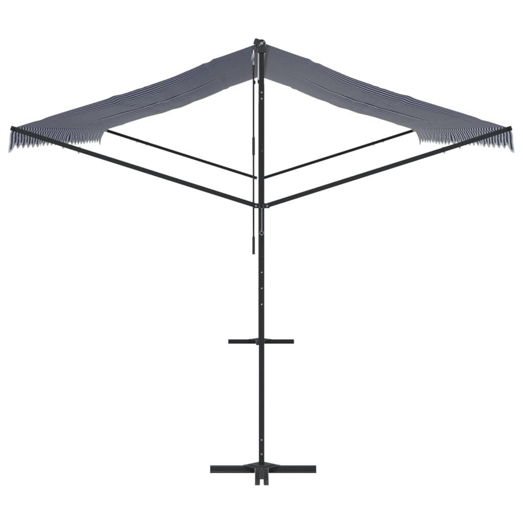 Vidaxl Toldo De Pie Tela Y Acero Azul Y Blanco 600x300 Cm_3
