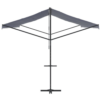 Vidaxl Toldo De Pie Tela Y Acero Azul Y Blanco 600x300 Cm_3