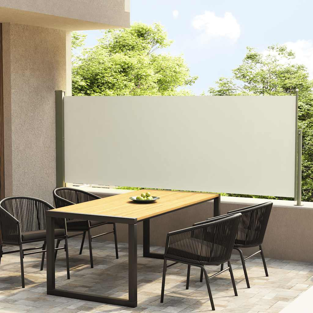 Vidaxl Toldo Lateral Retráctil De Jardín Crema 117x300 Cm_1
