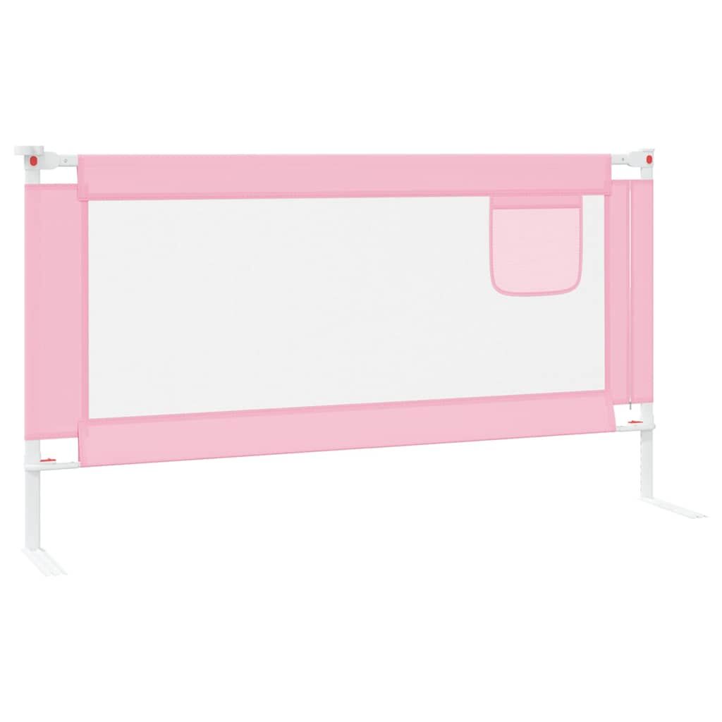 Vidaxl Barandilla De Seguridad Cama De Niño Rosa Tela 160x25 Cm_4