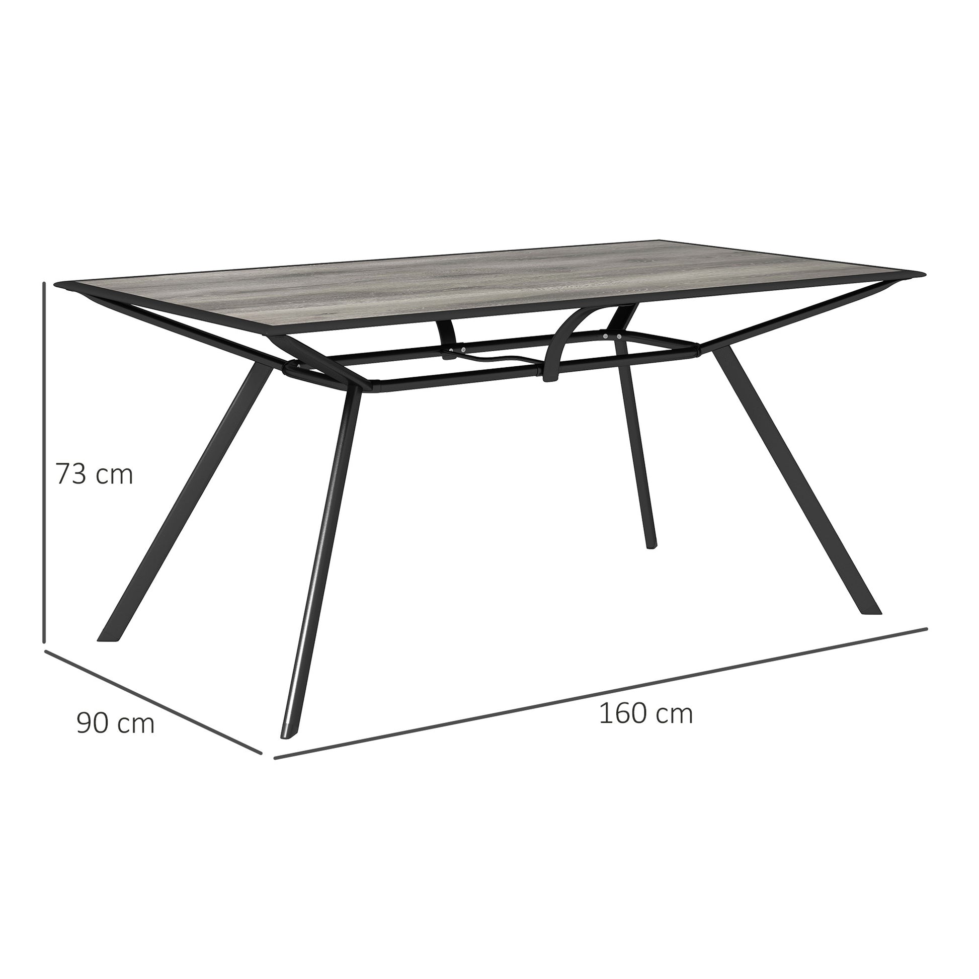 Outsunny Mesa De Jardín Exterior Con Encimera Imitación Madera Carga 70 Kg Gris_2