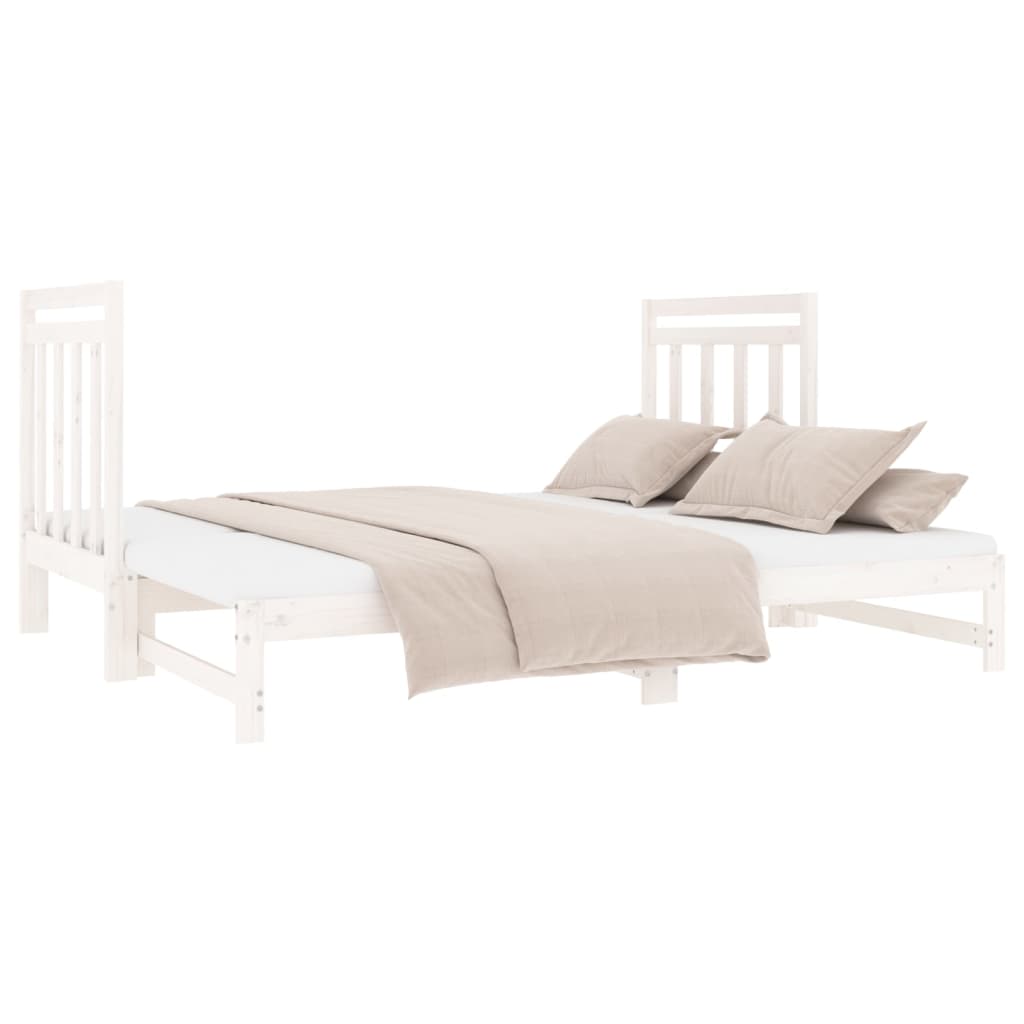 Sofá Cama Extraíble Madera Maciza De Pino Blanco 2x(90x190) Cm / Vetonek_5