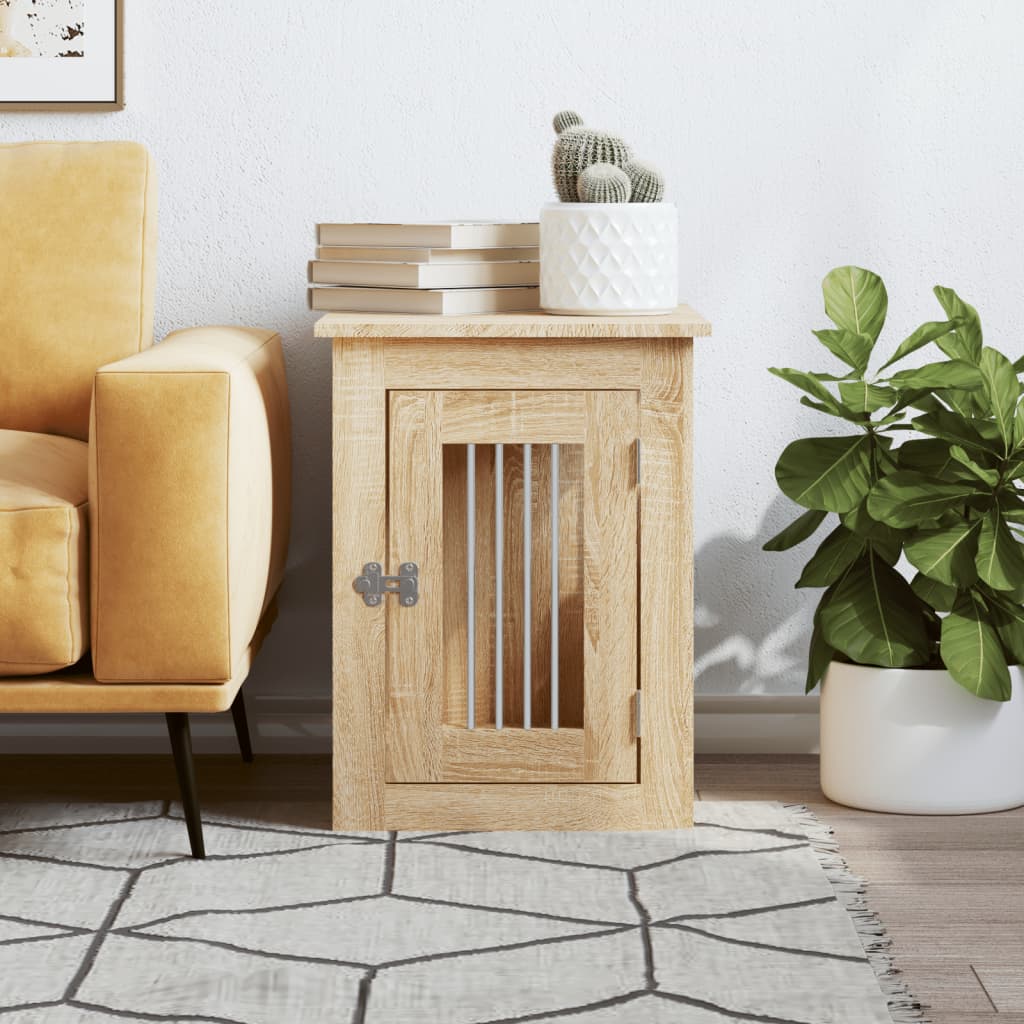 Jaula Para Perros Madera De Ingeniería Roble Sonoma 45x62x59 Cm_2