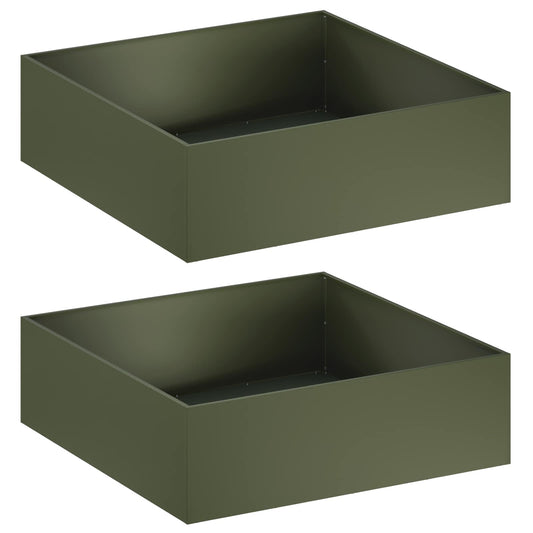 Macetero De Jardín 2 Uds. Verde Oliva 80 X 80 X 30 Cm_0