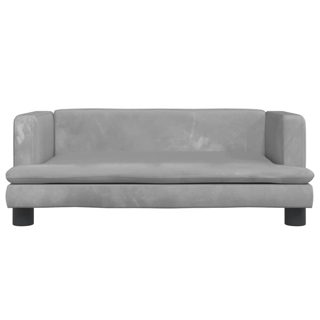 Cama Para Perros De Terciopelo Gris Claro 80x45x30 Cm / Vetonek_0