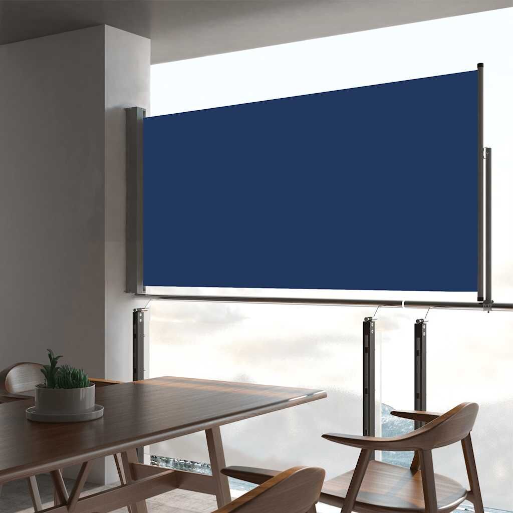 Vidaxl Toldo Lateral Retráctil De Jardín Azul 80x300 Cm_1