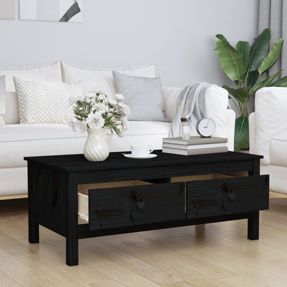 Mesa De Centro De Madera Maciza De Pino Negro 100x50x40 Cm_1