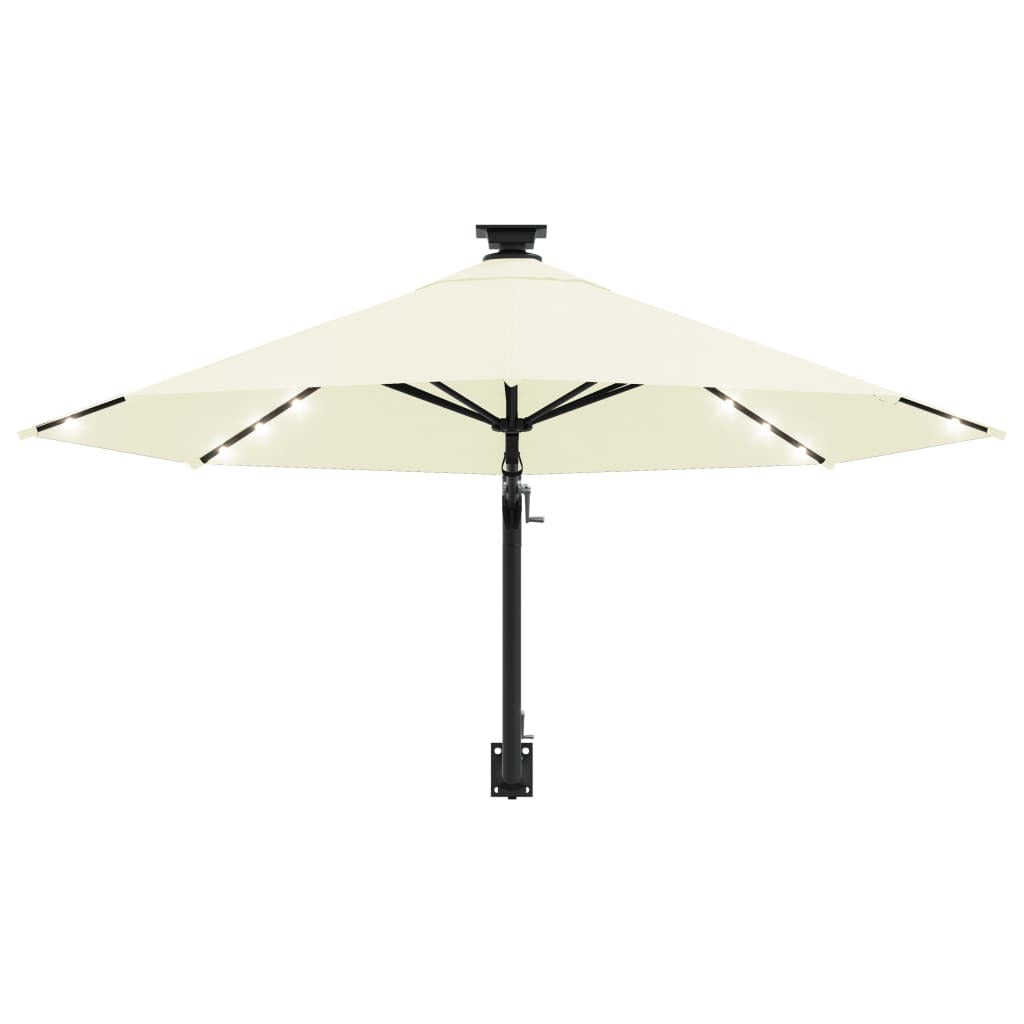 Vidaxl Sombrilla De Jardín De Pared Con Luces Led Arena 300 Cm_3