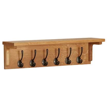 Perchero De Madera Maciza De Roble 60x16x16 Cm_1
