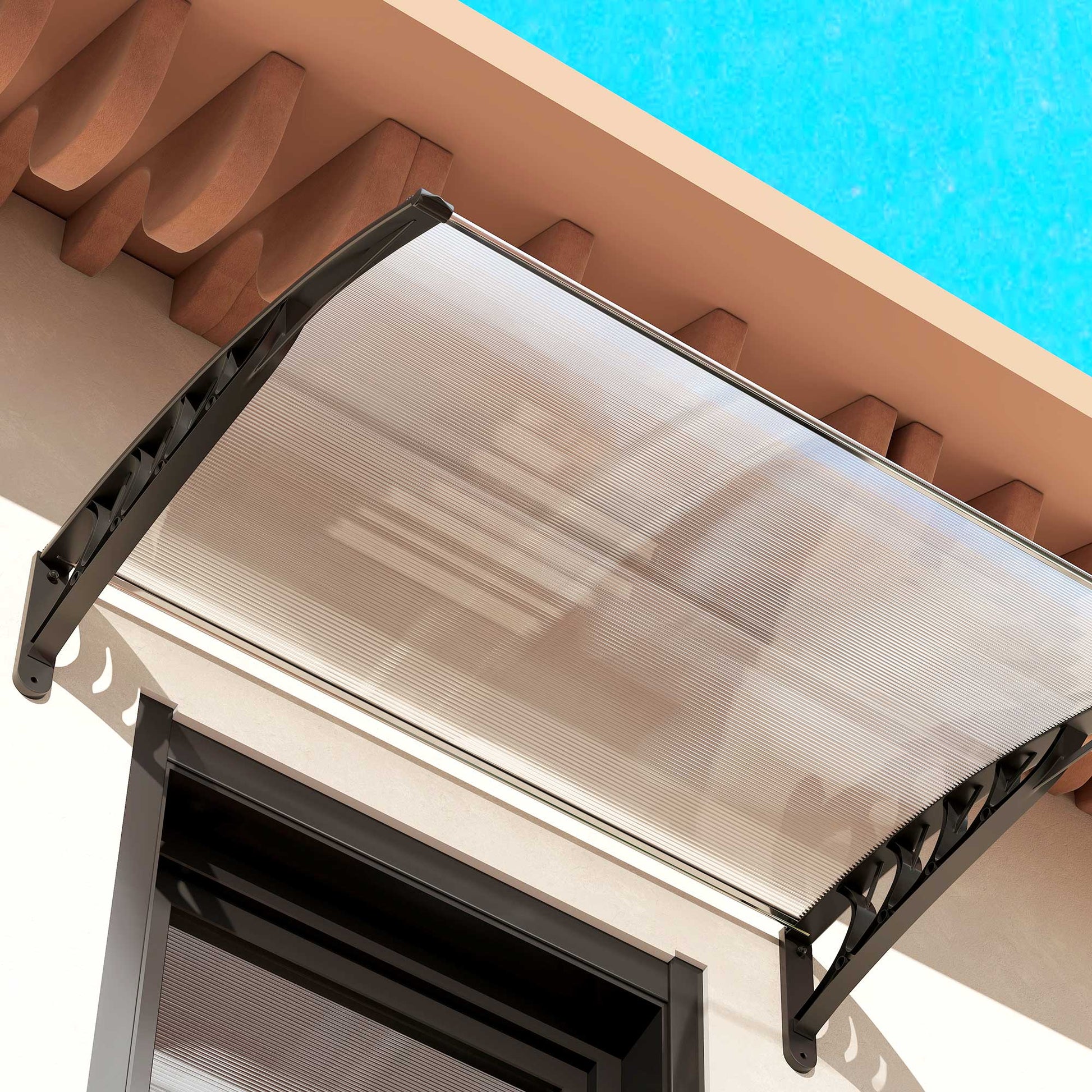 Outsunny Tejadillo De Protección Para Puertas Ventanas Contra Sol Y Lluvia_3
