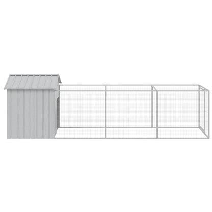 Caseta Perros Tejado Acero Galvanizado Gris Claro 117x405x123cm_3