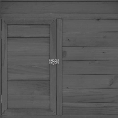Vidaxl Gallinero Madera Maciza De Abeto Gris Y Blanco 150x96x110 Cm_5