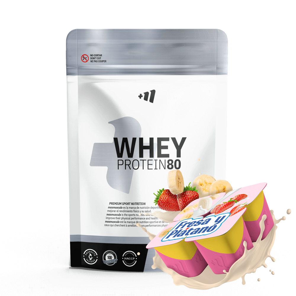 Whey Protein80 - 1kg - Fresa Banana - Aumenta La Masa Muscular - Masmusculo_0