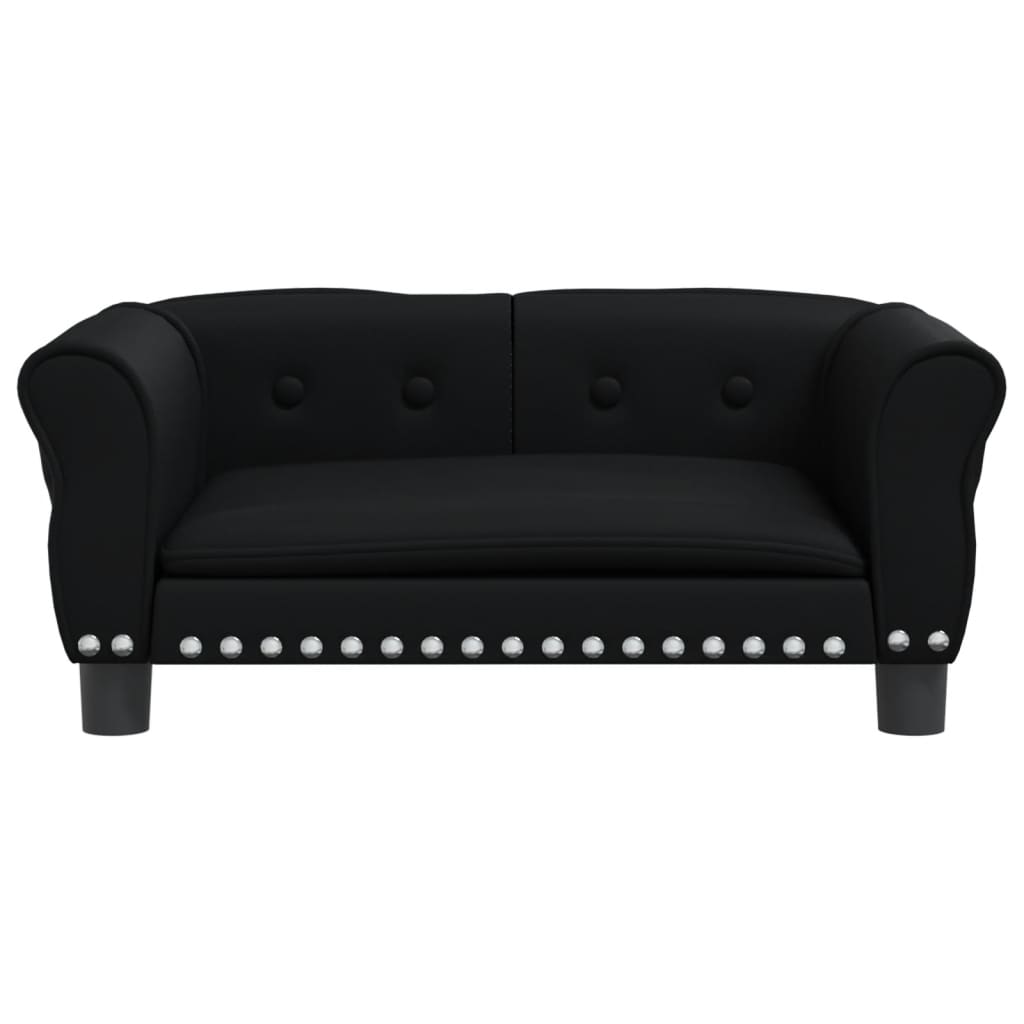 Cama Para Perros De Cuero Sintético Negra 70x45x30 Cm / Vetonek_3