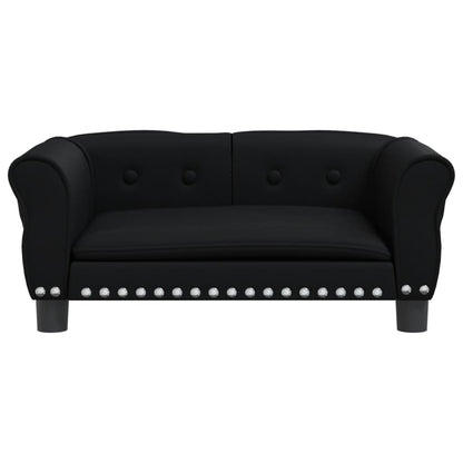 Cama Para Perros De Cuero Sintético Negra 70x45x30 Cm / Vetonek_3