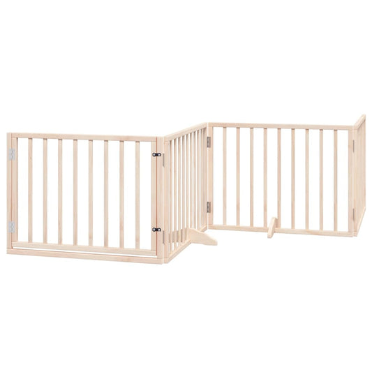 Vidaxl Puerta Para Perros Con Puerta Plegable De 4 Paneles, 320 Cm, Madera De Álamo_0