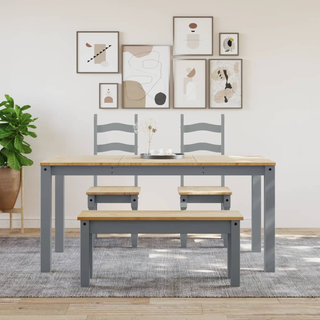 Mesa De Comedor Panama Madera Maciza De Pino Gris 160x80x75 Cm_1