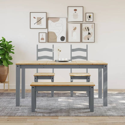 Mesa De Comedor Panama Madera Maciza De Pino Gris 160x80x75 Cm_1