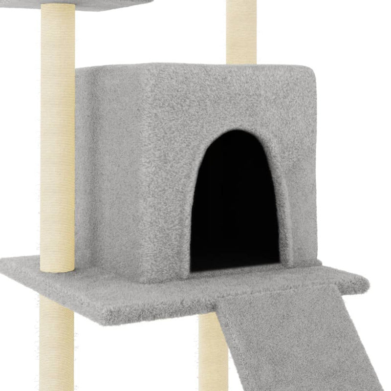 Vidaxl Rascador Para Gatos Con Postes De Sisal Gris Claro 110 Cm_5