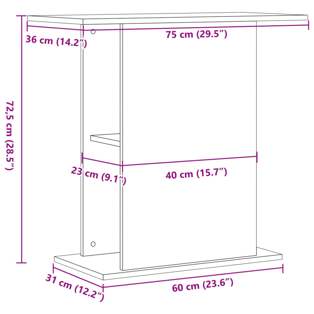 Vidaxl Soporte Para Acuario De Madera Vieja 36x75x72,5 Cm Madera De Ingeniería_2