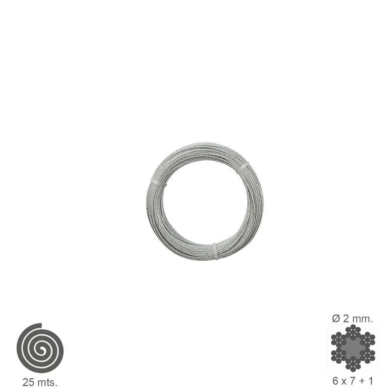 Cable Galvanizado    2 Mm. (rollo 25 Metros) No Elevacion_0