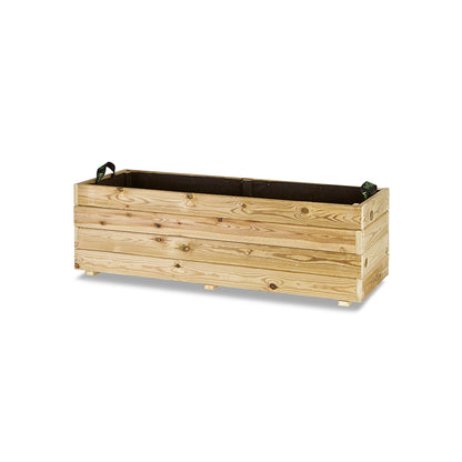 Jardinera Rectangular De Madera Tratada 120x45x40 Cm Ghio Hortalia_0