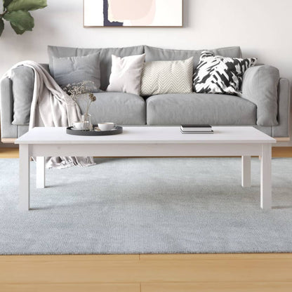 Mesa De Centro De Madera Maciza De Pino Blanco 110x50x30 Cm_3