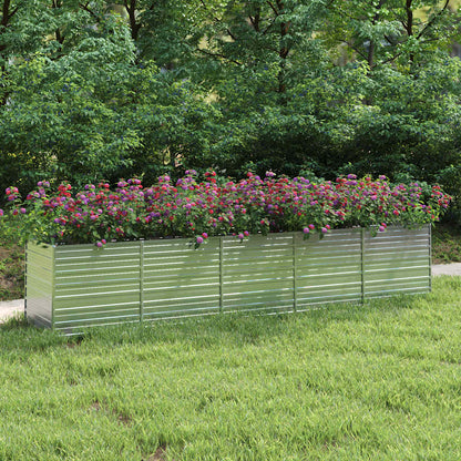 Arriate De Acero Galvanizado Plateado 400x80x77 Cm_1
