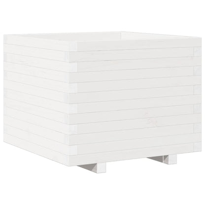 Jardinera Madera Maciza De Pino Blanco 60x60x49,5 Cm_0