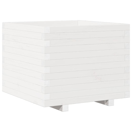 Jardinera Madera Maciza De Pino Blanco 60x60x49,5 Cm_0