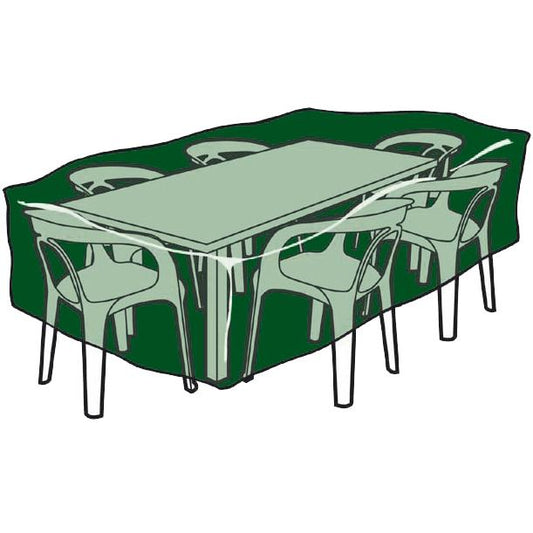 Funda rectangular cubre mesas y sillas de poliéster 225 x 143 x 90 cm