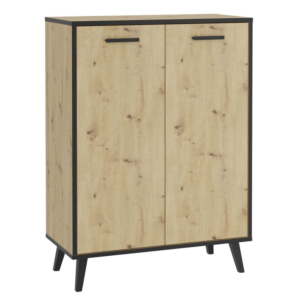 Fmd Mueble Zapatero 5 Compartimentos Roble Artesanal 68,5x33x93,5 Cm_0