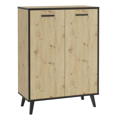 Fmd Mueble Zapatero 5 Compartimentos Roble Artesanal 68,5x33x93,5 Cm_0