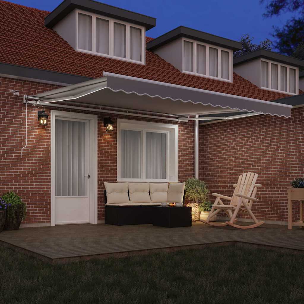 Toldo Retráctil Gris Claro 400 X 350 Cm Poliéster_2